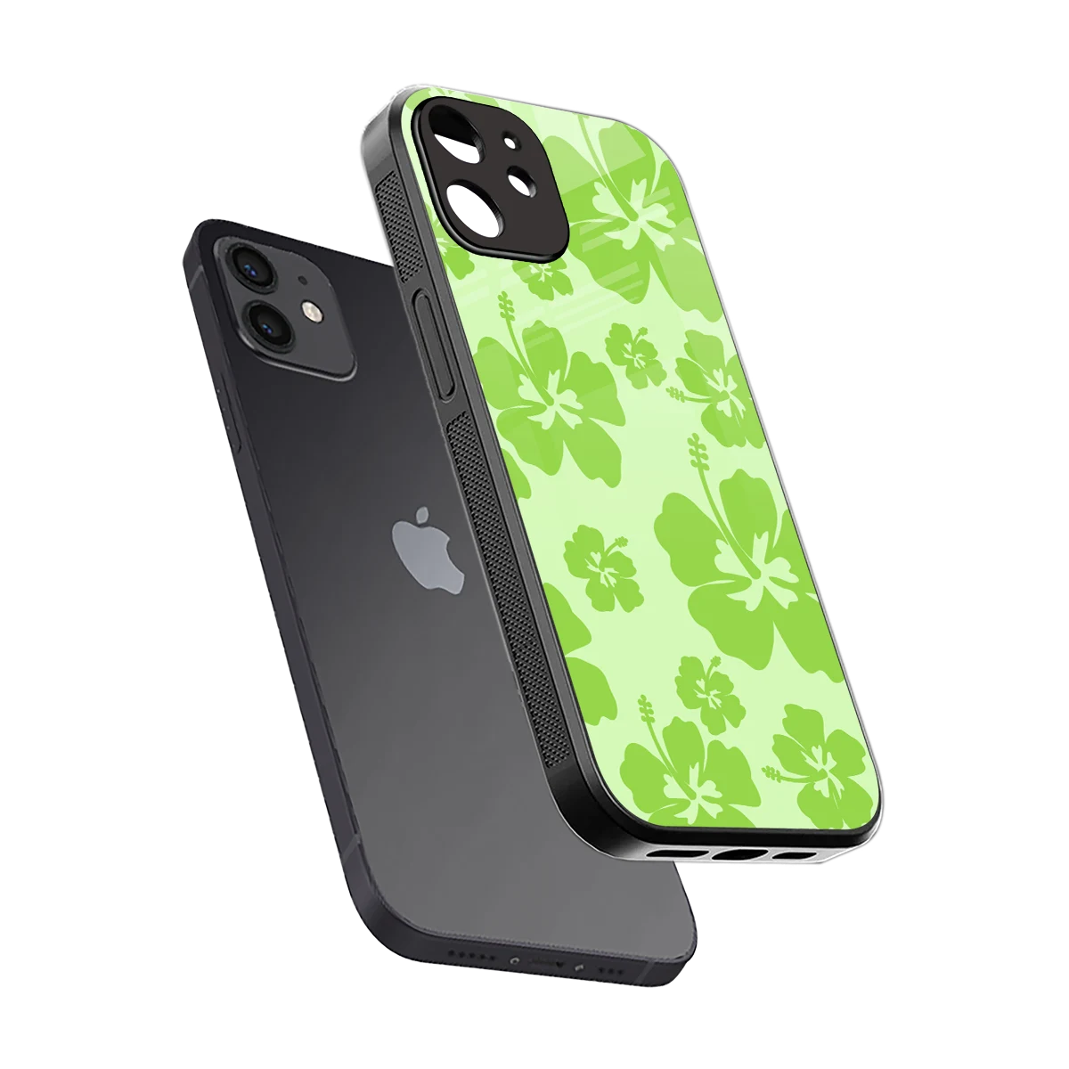 Wildflower Green sleek iphone 11 cover with tempered glass back and TPU edges