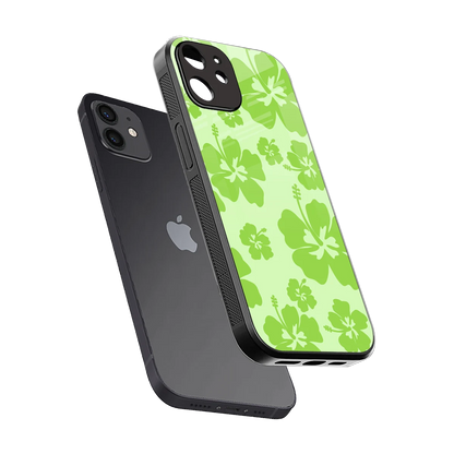 Wildflower Green sleek iphone 11 cover with tempered glass back and TPU edges