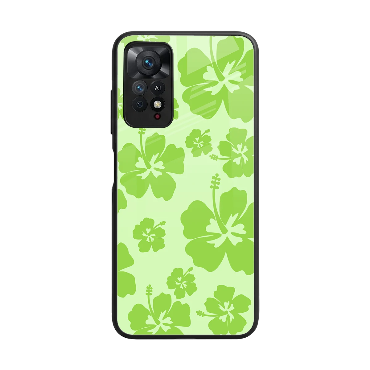 Wildflower Green back phone cover | glass case for redmi note 11 pro