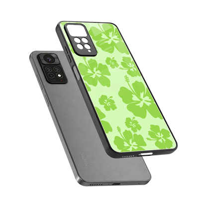 Wildflower Green sleek redmi note 11 pro cover with tempered glass back and TPU edges