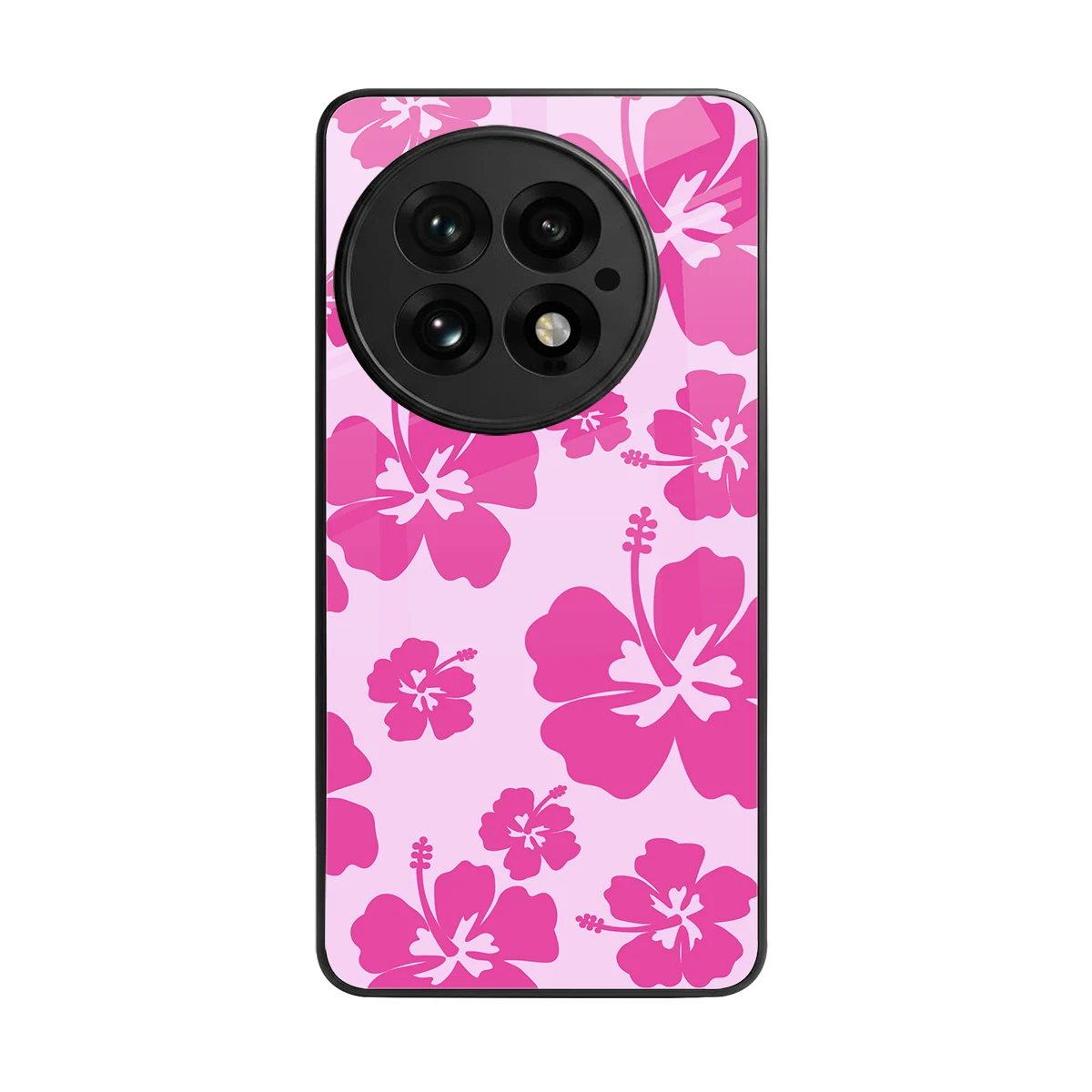 Wildflower Pink back phone cover | glass case for oneplus 13