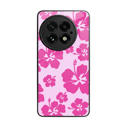 Wildflower Pink back phone cover | glass case for oneplus 13