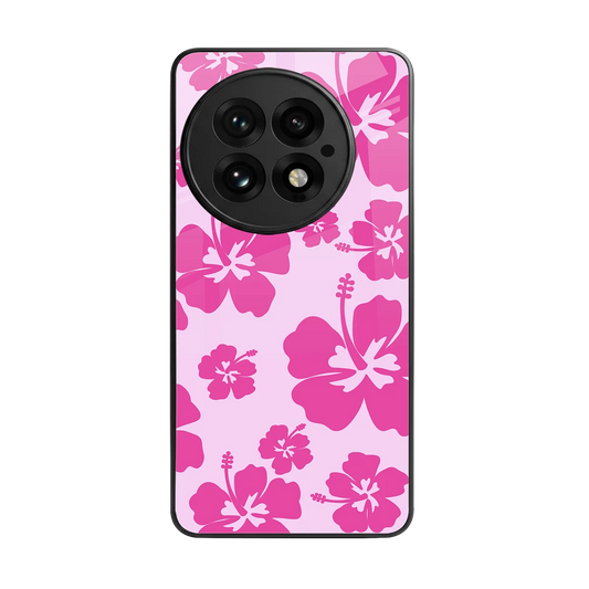 Wildflower Pink back phone cover | glass case for oneplus 13