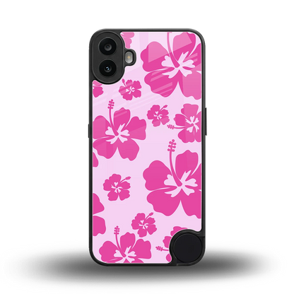 Wildflower Pink back phone cover | glass case for cmf nothing phone 1