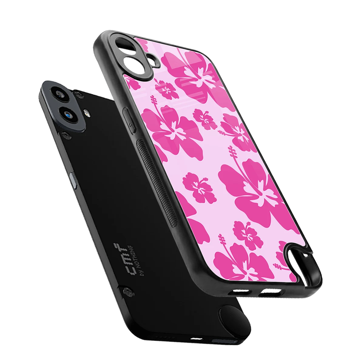 Wildflower Pink sleek cmf nothing phone 1 cover with tempered glass back and TPU edges