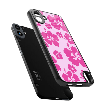 Wildflower Pink sleek cmf nothing phone 1 cover with tempered glass back and TPU edges