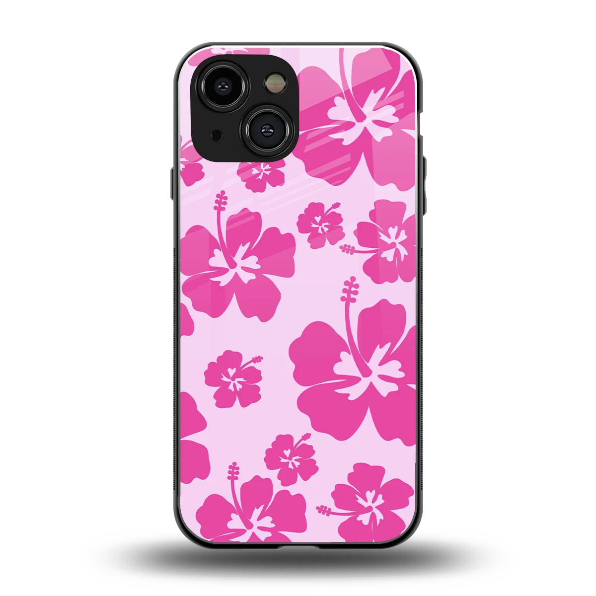 Wildflower Pink back phone cover | glass case for iphone 13 mini
