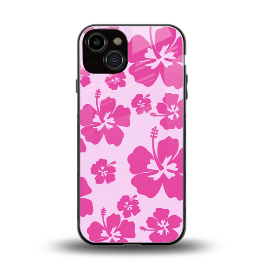 Wildflower Pink back phone cover | glass case for iphone 13