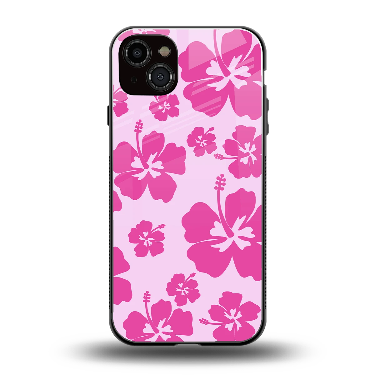 Wildflower Pink back phone cover | glass case for iphone 14 plus