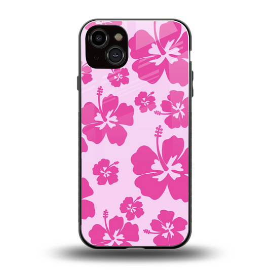 Wildflower Pink back phone cover | glass case for iphone 14 plus