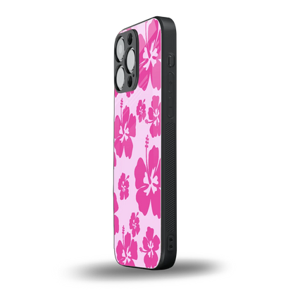 Wildflower Pink iphone 15 pro max mobile cover | shockproof glass phone case