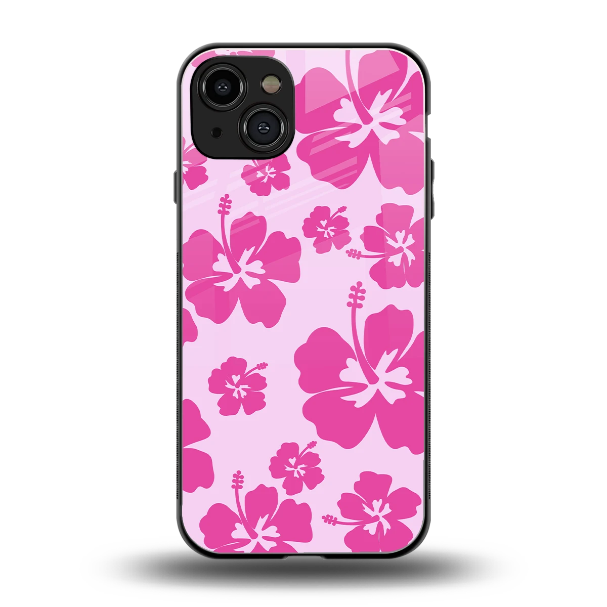 Wildflower Pink back phone cover | glass case for iphone 15
