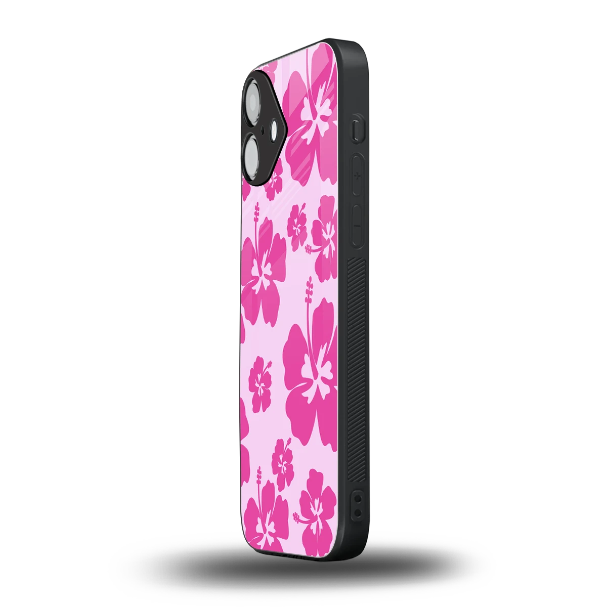Wildflower Pink iphone 16 plus mobile cover | shockproof glass phone case