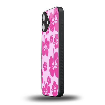 Wildflower Pink iphone 16 plus mobile cover | shockproof glass phone case