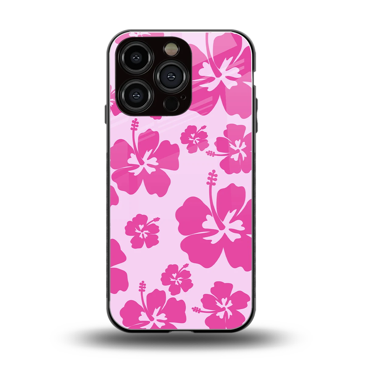 Wildflower Pink back phone cover | glass case for iphone 16 pro