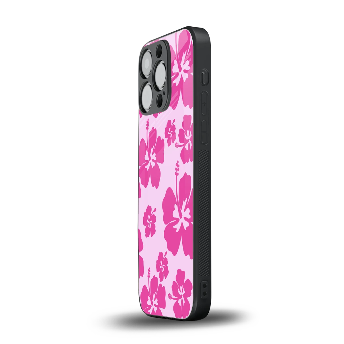 Wildflower Pink iphone 16 pro mobile cover | shockproof glass phone case