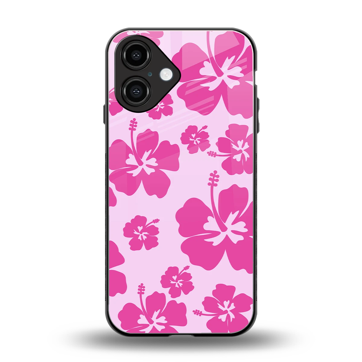Wildflower Pink back phone cover | glass case for iphone 16