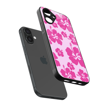 Wildflower Pink sleek iPhone 16 cover with tempered glass back and TPU edges