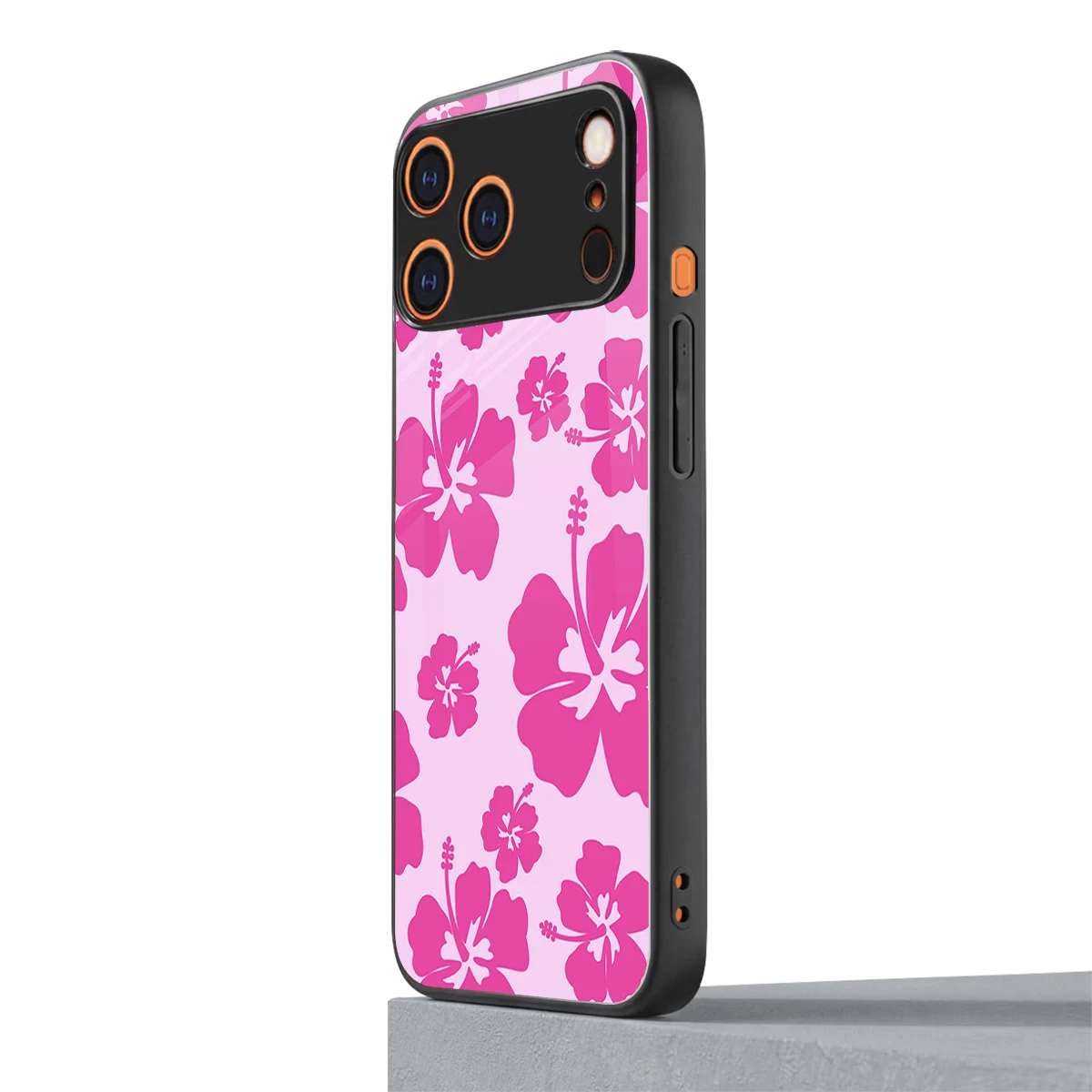 Wildflower Pink iphone 17 pro mobile cover | shockproof glass phone case