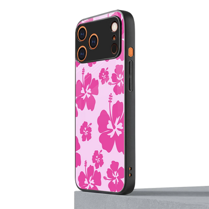 Wildflower Pink iphone 17 pro mobile cover | shockproof glass phone case