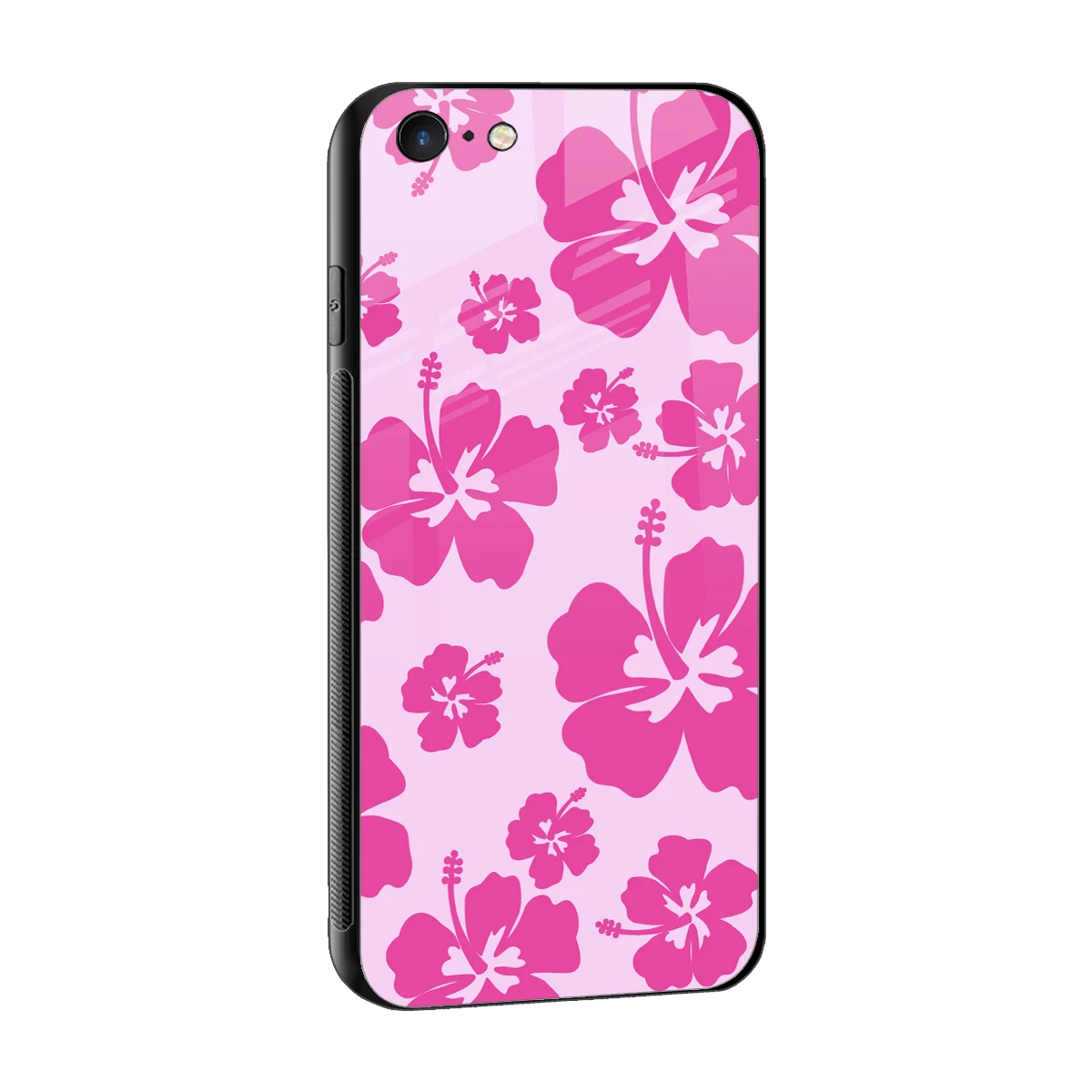Wildflower Pink sleek iphone 6s plus cover with tempered glass back and TPU edges