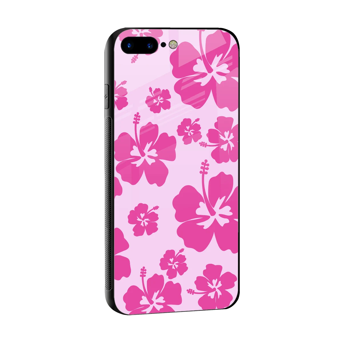 Wildflower Pink sleek iphone 8 plus cover with tempered glass back and TPU edges