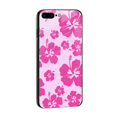 Wildflower Pink sleek iphone 8 plus cover with tempered glass back and TPU edges