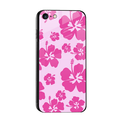 Wildflower Pink sleek iphone 7 cover with tempered glass back and TPU edges