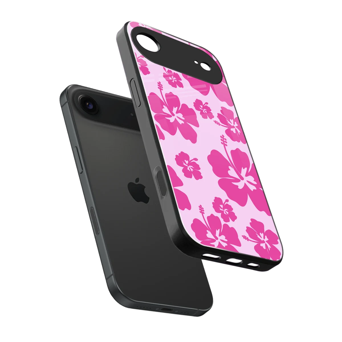 Wildflower Pink sleek iphone air cover with tempered glass back and TPU edges