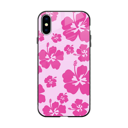 Wildflower Pink back phone cover | glass case for iphone x