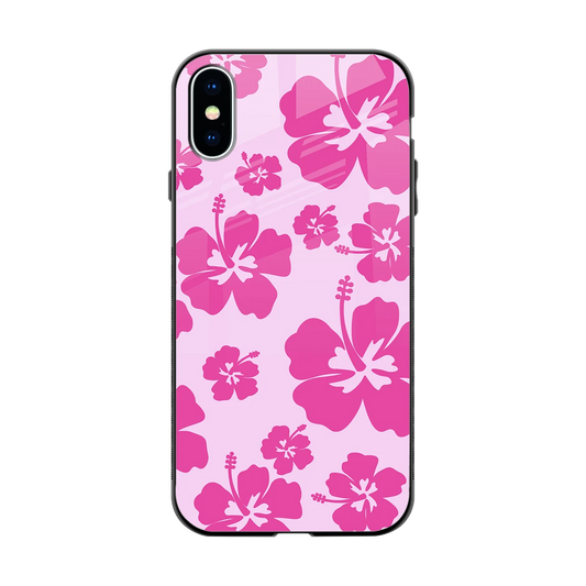 Wildflower Pink back phone cover | glass case for iphone xs