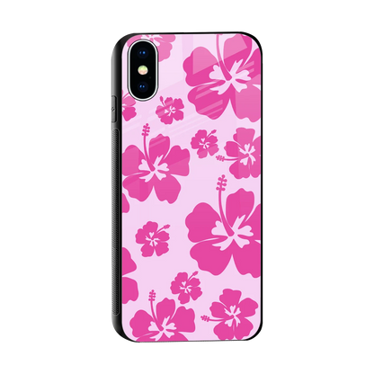 Wildflower Pink sleek iphone x cover with tempered glass back and TPU edges