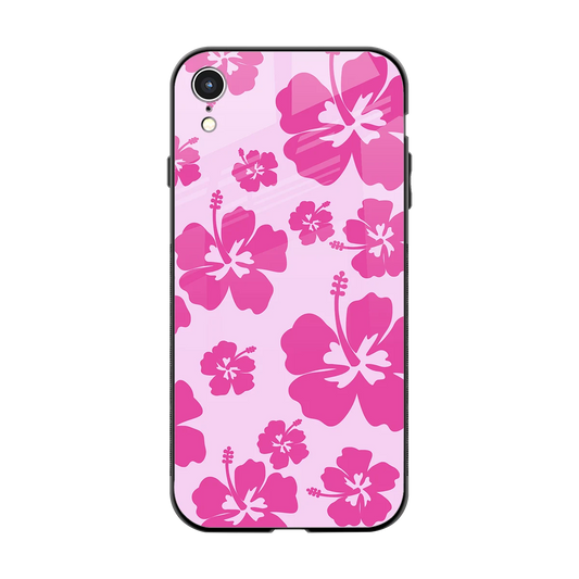 Wildflower Pink back phone cover | glass case for iphone xr