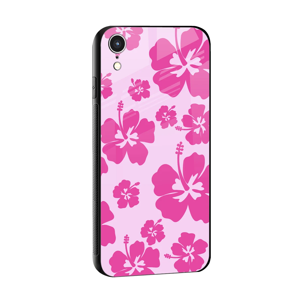 Wildflower Pink sleek iphone xr cover with tempered glass back and TPU edges