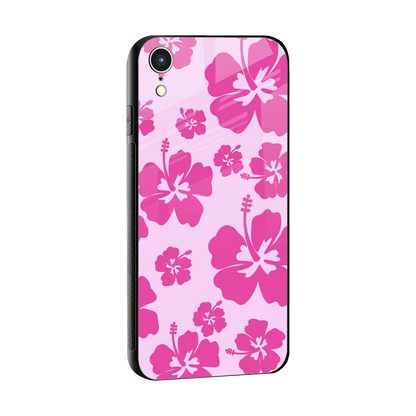 Wildflower Pink sleek iphone xr cover with tempered glass back and TPU edges