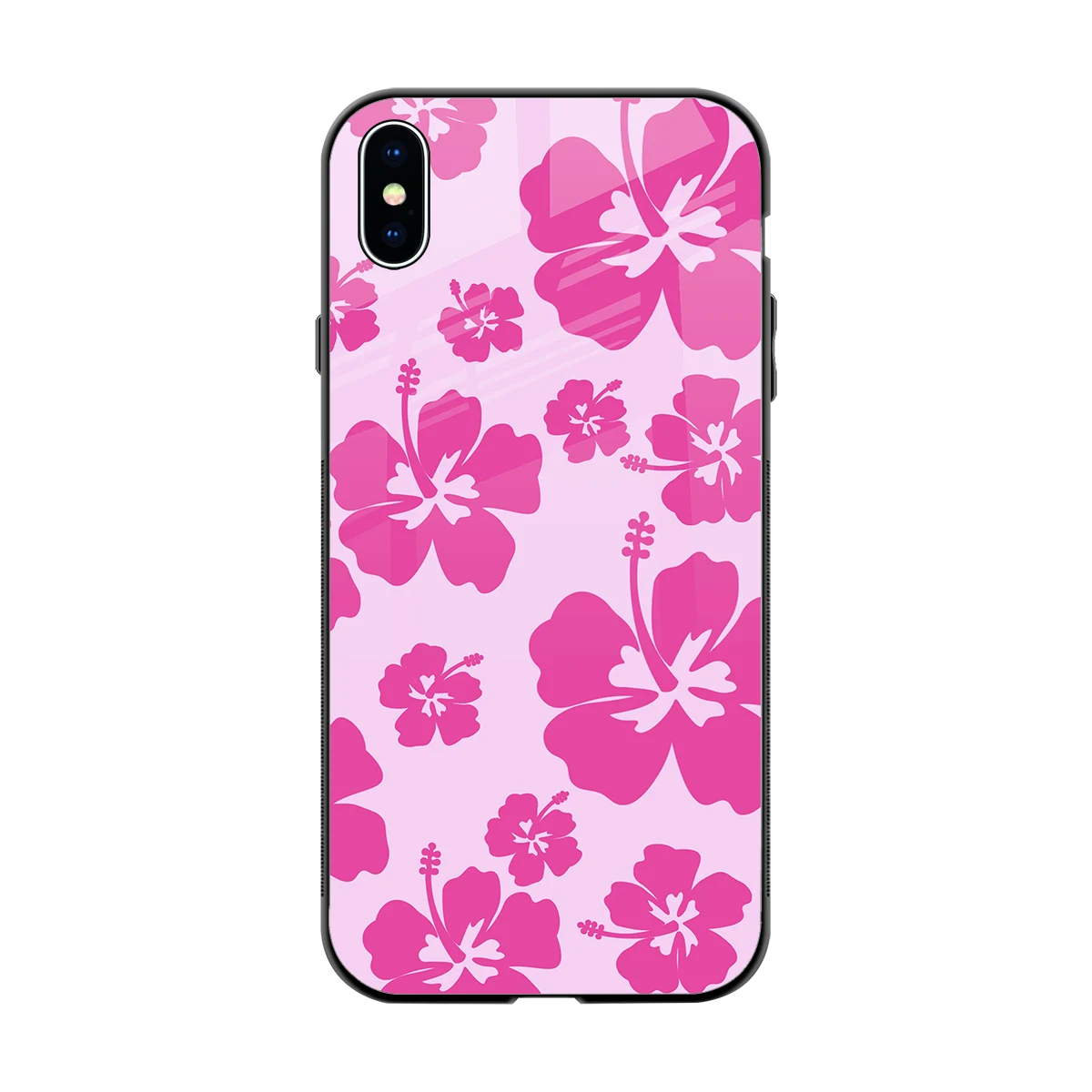 Wildflower Pink back phone cover | glass case for iphone xs max