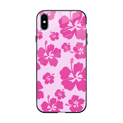 Wildflower Pink back phone cover | glass case for iphone xs max