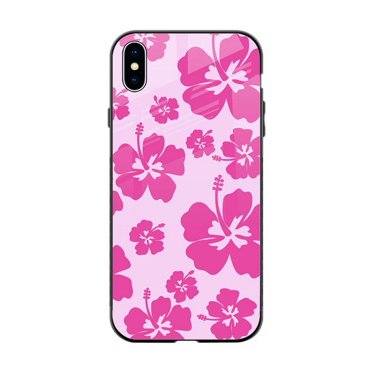 Wildflower Pink back phone cover | glass case for iphone xs max