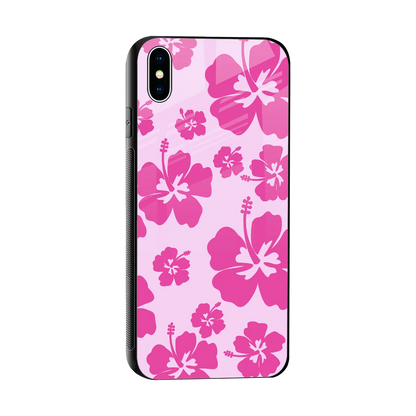 Wildflower Pink sleek iphone xs max cover with tempered glass back and TPU edges