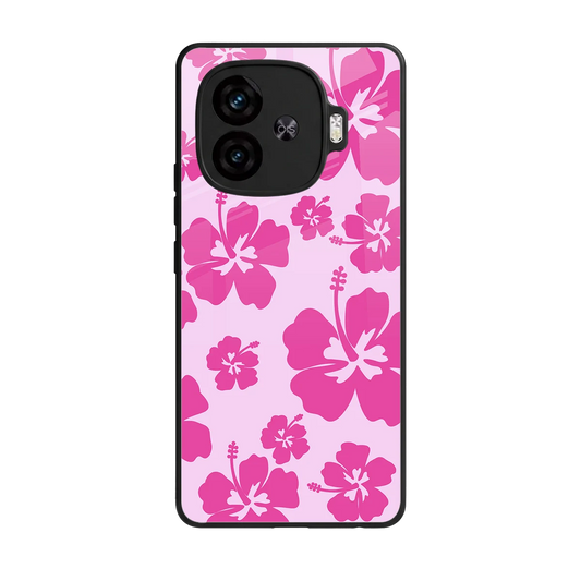 Wildflower Pink back phone cover | glass case for iqoo neo 10r 5g