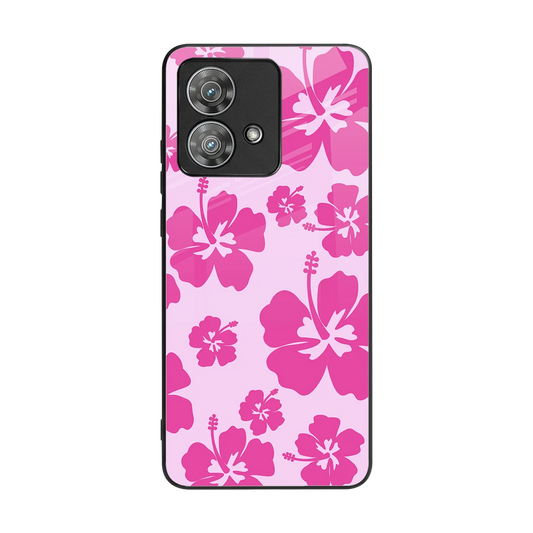 Wildflower Pink back phone cover | glass case for motorola edge 40 neo 5g