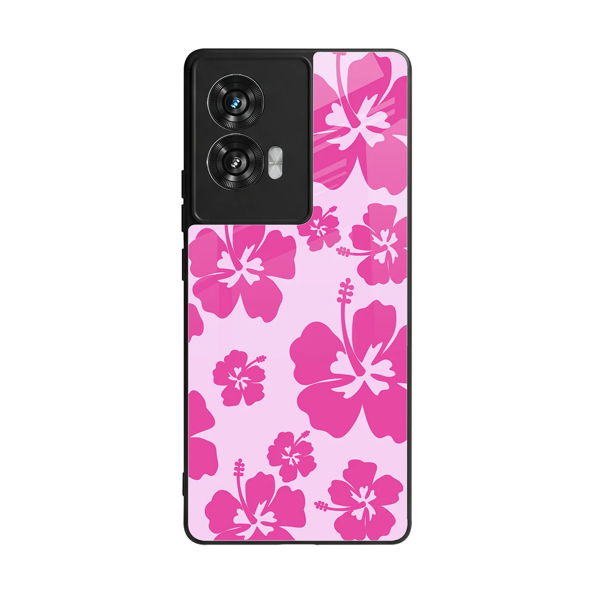 Wildflower Pink back phone cover | glass case for motorola edge 50 fusion