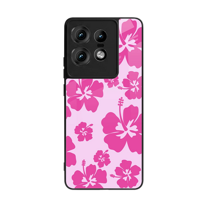 Wildflower Pink back phone cover | glass case for motorola edge 50 pro
