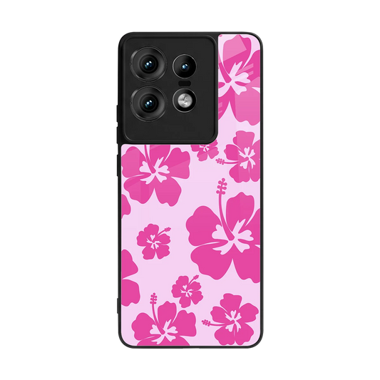 Wildflower Pink back phone cover | glass case for motorola edge 50 pro