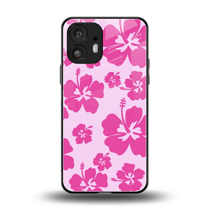 Wildflower Pink back phone cover | glass case for nothing phone 2