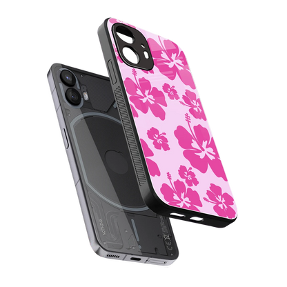 Wildflower Pink sleek nothing phone 2 cover with tempered glass back and TPU edges