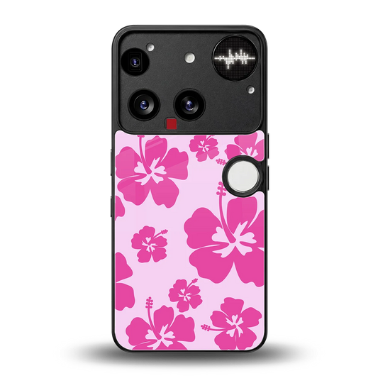 Wildflower Pink back phone cover | glass case for nothing phone 3