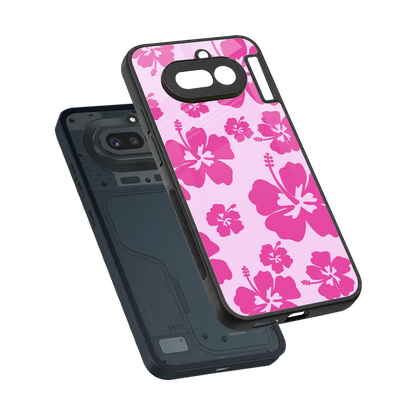 Wildflower Pink sleek nothing phone 4a cover with tempered glass back and TPU edges