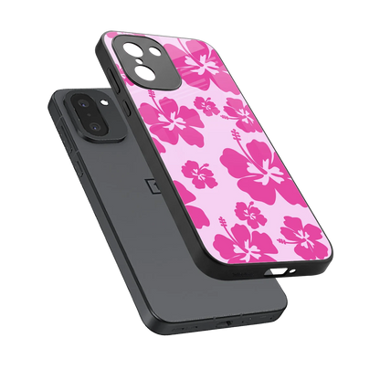 Wildflower Pink sleek oneplus 15r cover with tempered glass back and TPU edges