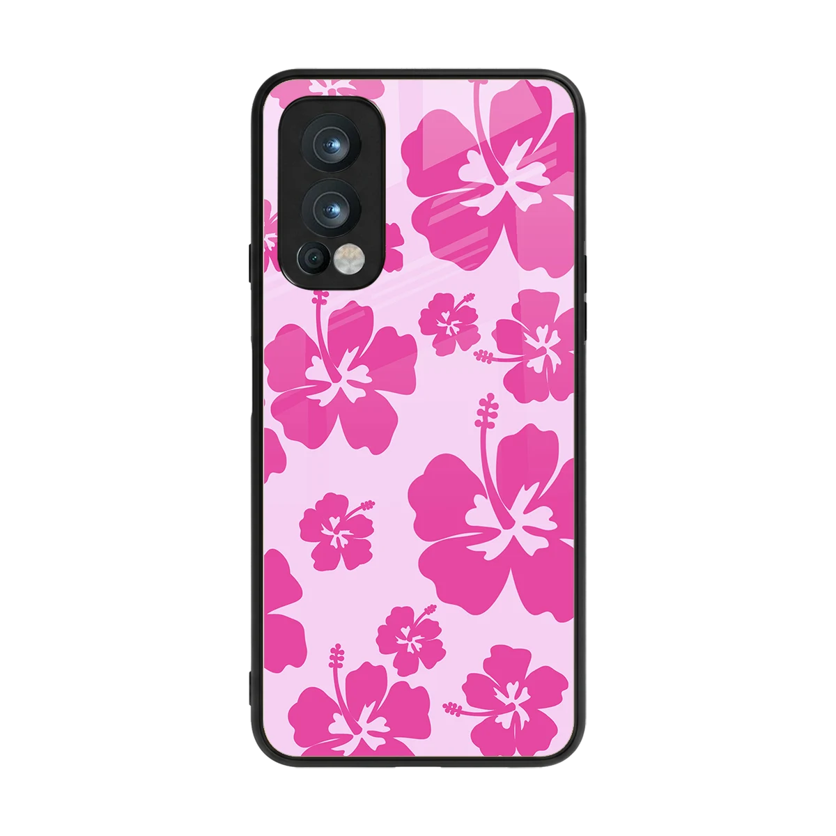 Wildflower Pink back phone cover | glass case for oneplus nord 2